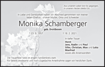 Anzeige von Monika Schamberger von MGO