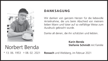 Anzeige von Norbert Benda von MGO