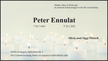 Anzeige von Peter Ennulat von MGO