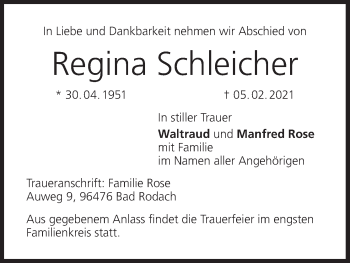 Anzeige von Regina Schleicher von MGO