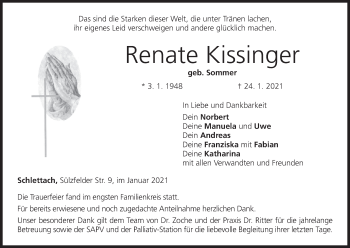 Anzeige von Renate Kissenger von MGO
