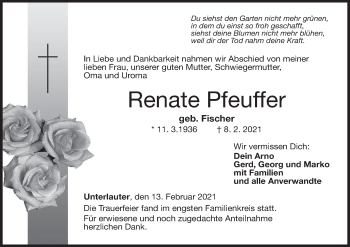 Anzeige von Renate Pfeuffer von MGO