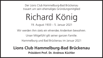 Anzeige von Richard König von MGO