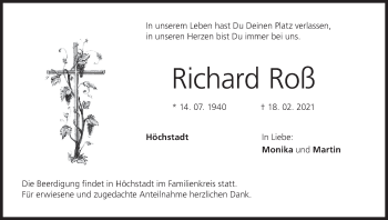 Anzeige von Richard Roß von MGO