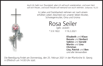 Anzeige von Rosa Seiler von MGO