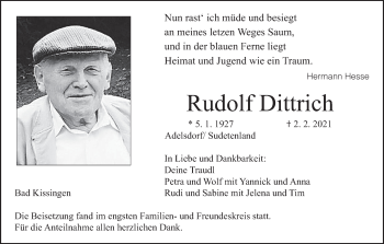 Anzeige von Rudolf Dittrich von MGO