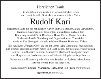 Anzeige von Rudolf Kari von MGO