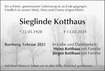 Anzeige von Sieglinde Kotthaus von MGO
