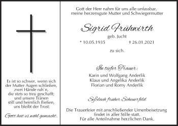 Anzeige von Sigrid Frühwirth von MGO