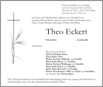 Anzeige von Theo Eckert von MGO