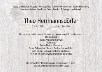 Anzeige von Theo Herrmannsdörfer von MGO