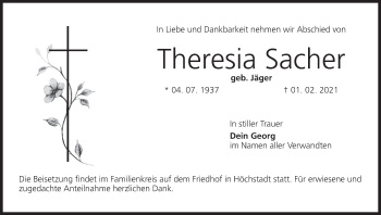 Anzeige von Theresia Sacher von MGO