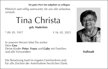 Anzeige von Tina Christa von MGO