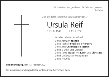 Anzeige von Ursula Reif von MGO