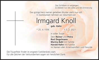 Anzeige von lrmgard Knoll von MGO