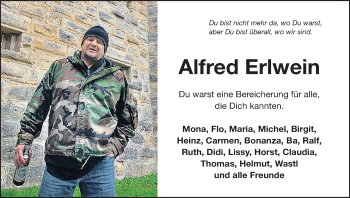 Anzeige von Alfred Erlwein von MGO