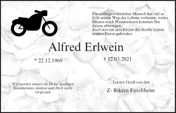 Anzeige von Alfred Erlwein von MGO