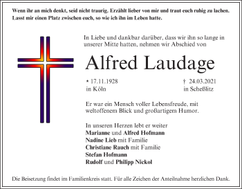 Anzeige von Alfred Laudage von MGO