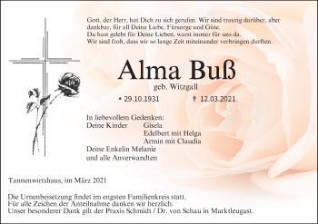 Anzeige von Alma Buß von MGO