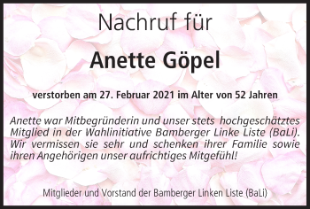 Anzeige von Anette Göpel von MGO
