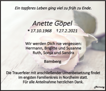 Anzeige von Anette Göpel von MGO