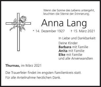 Anzeige von Anna Lang von MGO