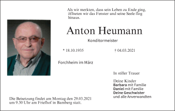 Anzeige von Anton Heumann von MGO