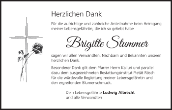 Anzeige von Brigitte Stummer von MGO