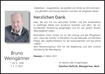 Anzeige von Bruno Weingärtner von MGO