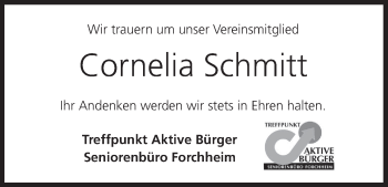Anzeige von Cornelia Schmitt von MGO