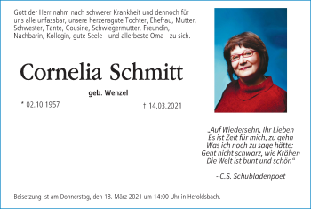 Anzeige von Cornelia Schmitt von MGO