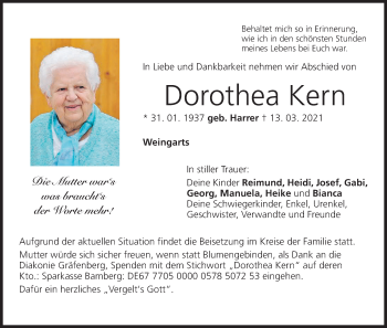 Anzeige von Dorothea Kern von MGO