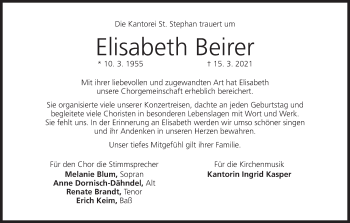 Anzeige von Elisabeth Beirer von MGO