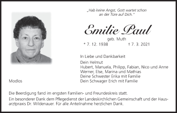Anzeige von Emilie Paul von MGO