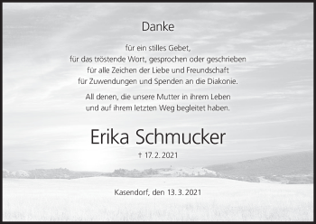 Anzeige von Erika Schmucker von MGO