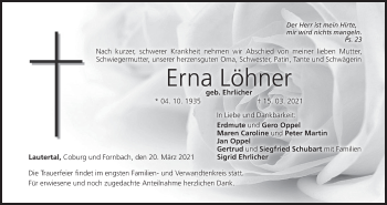 Anzeige von Erna Löhner von MGO
