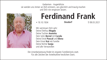 Anzeige von Ferdinand Frank von MGO