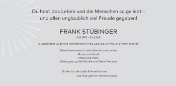 Anzeige von Frank Stübinger von MGO