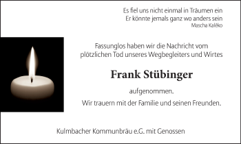 Anzeige von Frank Stübinger von MGO