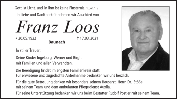 Anzeige von Franz Loos von MGO