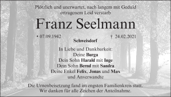 Anzeige von Franz Seelmann von MGO