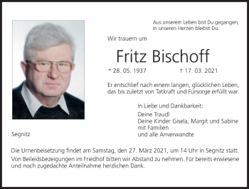Anzeige von Fritz Bischoff von MGO