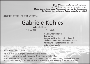 Anzeige von Gabriele Kohles von MGO