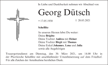Anzeige von Georg Dütsch von MGO