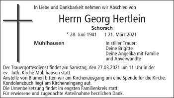 Anzeige von Georg Hertlein von MGO