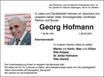Anzeige von Georg Hofmann von MGO
