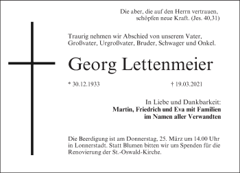 Anzeige von Georg Lettenmeier von MGO