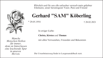 Anzeige von Gerhard Köberling von MGO