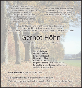 Anzeige von Gernot Höhn von MGO