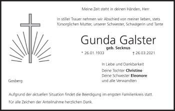 Anzeige von Gunda Galster von MGO